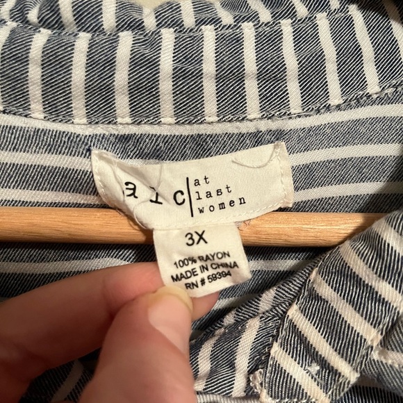 A.L.C Classic Blue and White Striped Boyfriend Button Down - Picture 2 of 9